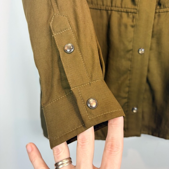 H&M TRF Khaki Ruffle Utility Jacket - Picture 8 of 15